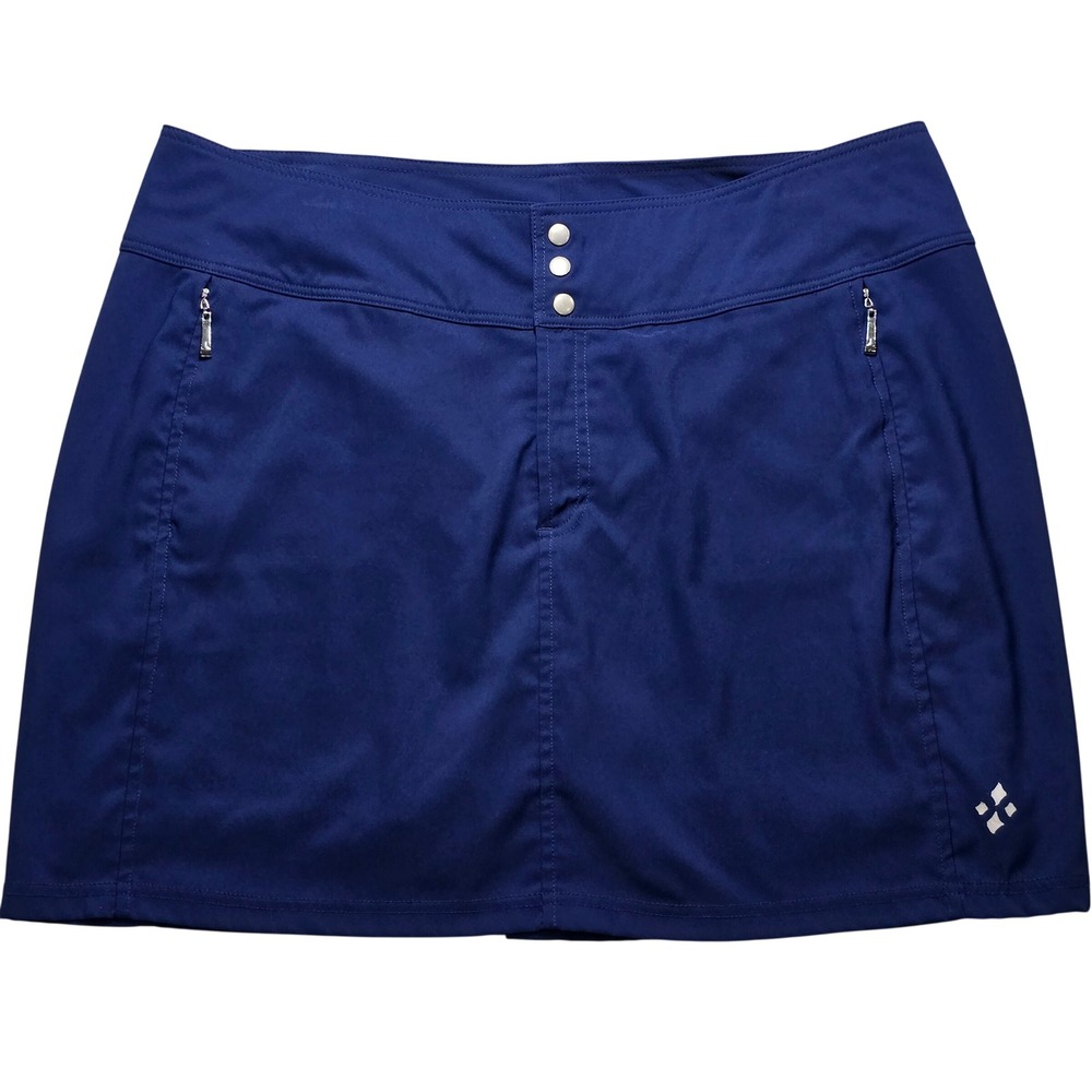 Jofit Womens Size 12 Golf Skort Navy Blue Stretch Pockets Lightweight Skirt